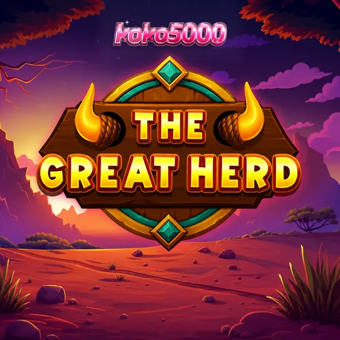 Pemandangan sabana Afrika yang megah dalam slot The Great Herd