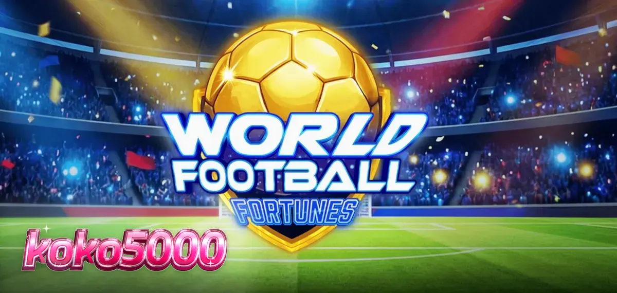Tampilan visual slot World Football Fortunes dengan latar stadion sepak bola.